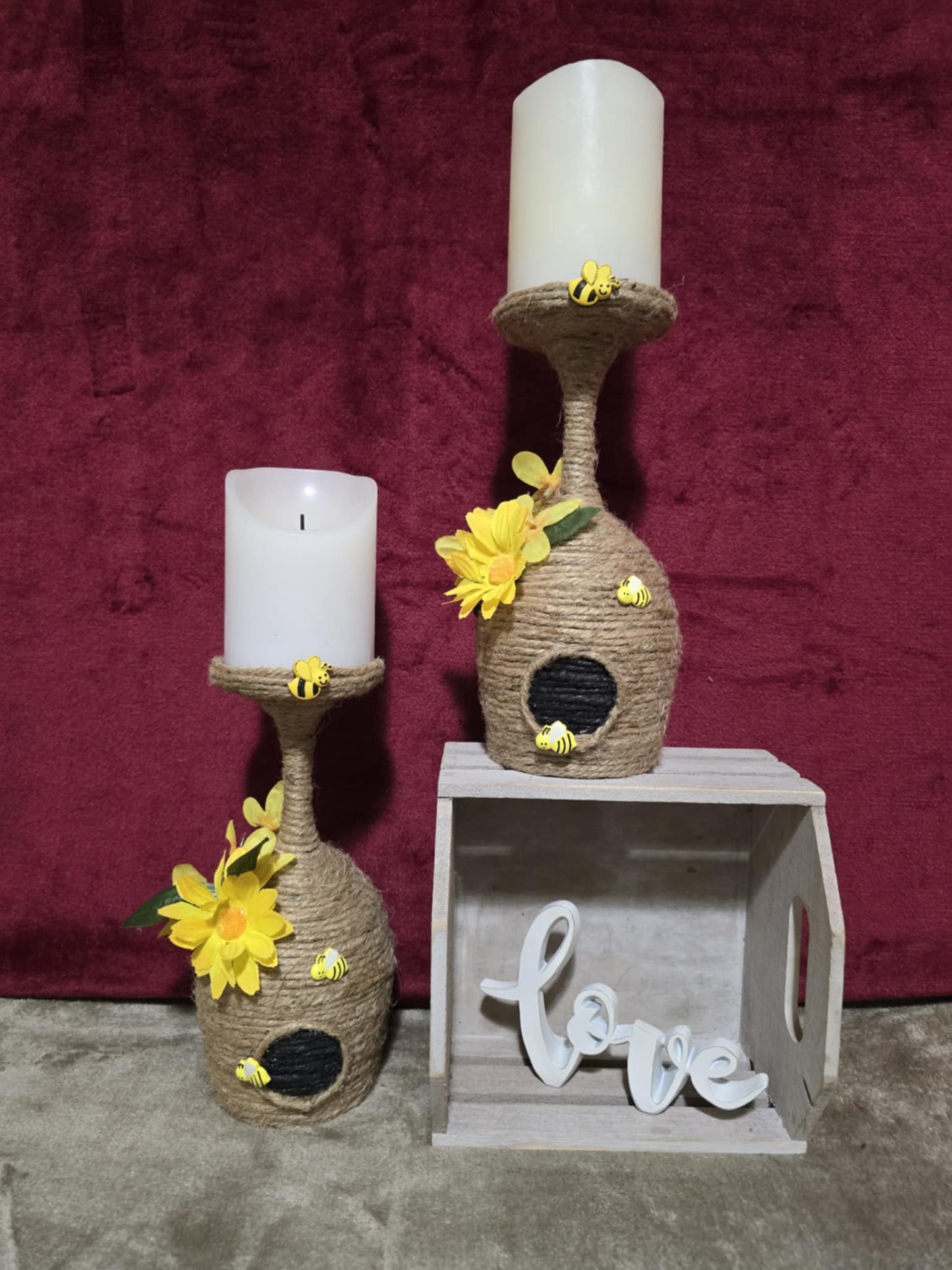 Wine Glass Bee Hive