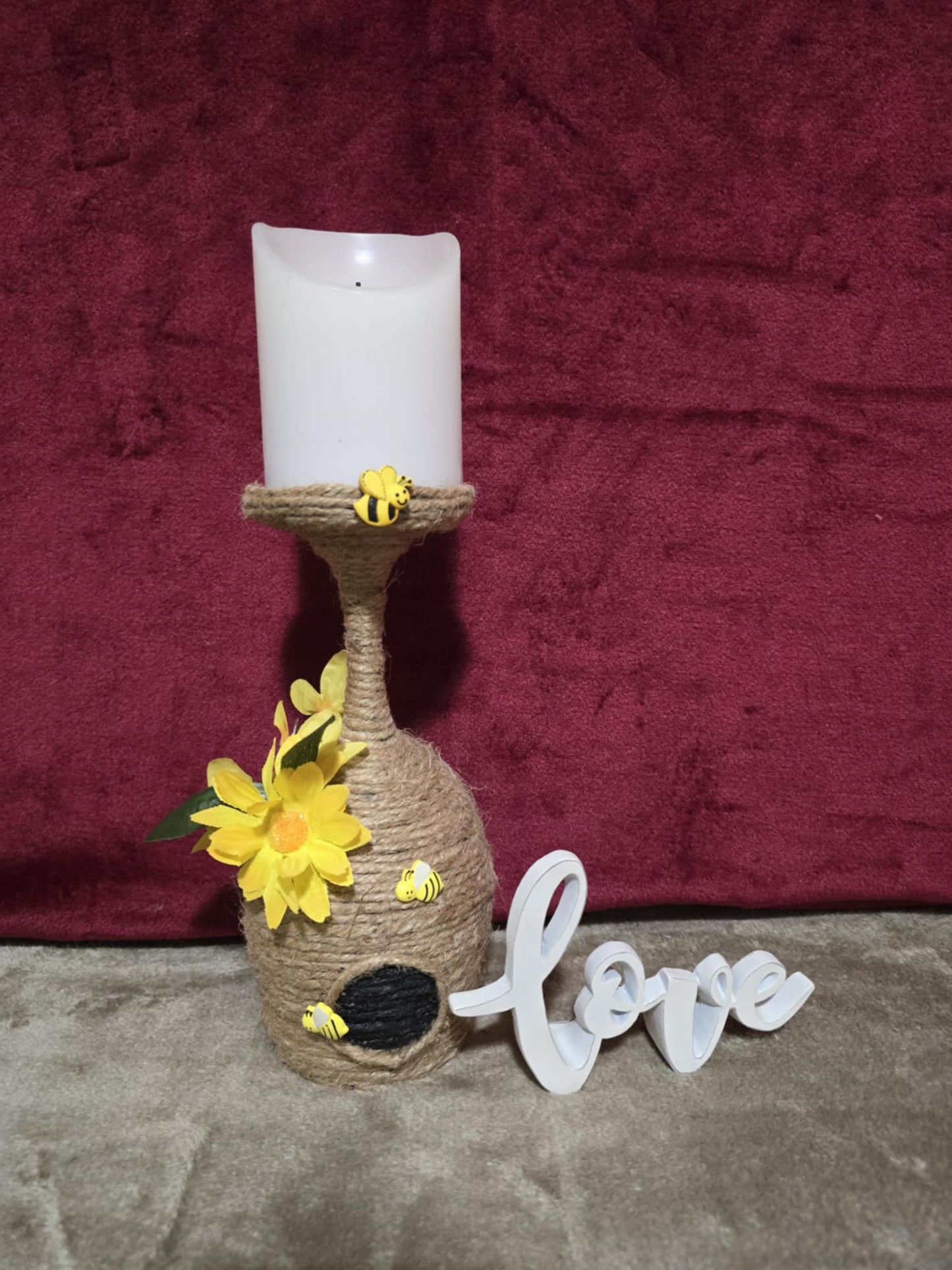 Wine Glass Bee Hive